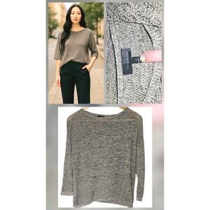 THE LIMITED Women's Neutral Knit Boxy Lagenlook Loose Shirt‎ Top Size Small